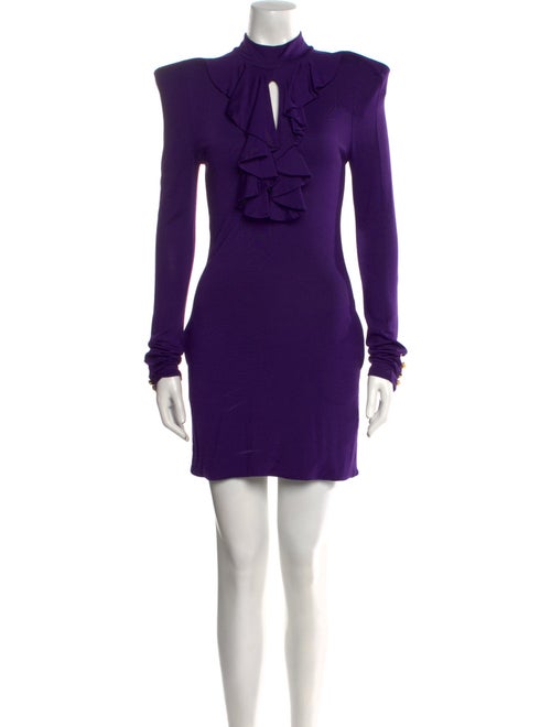 Balmain Mock Neck Mini Dress