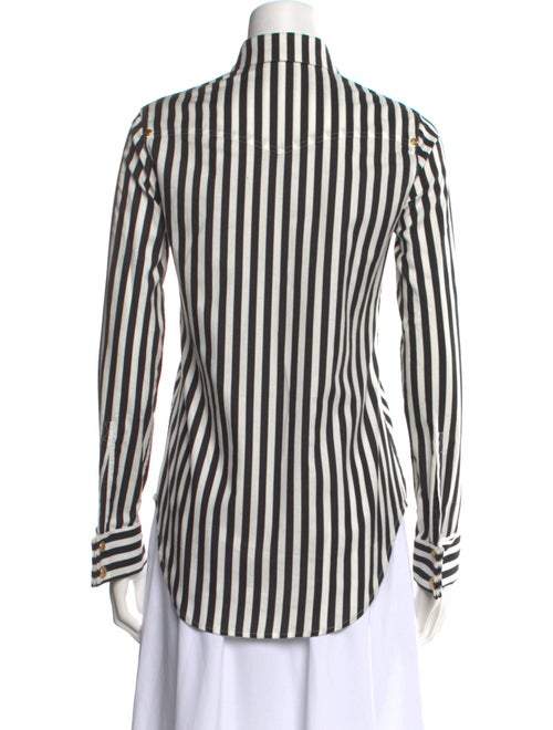 Balmain Striped Long Sleeve Button-Up Top