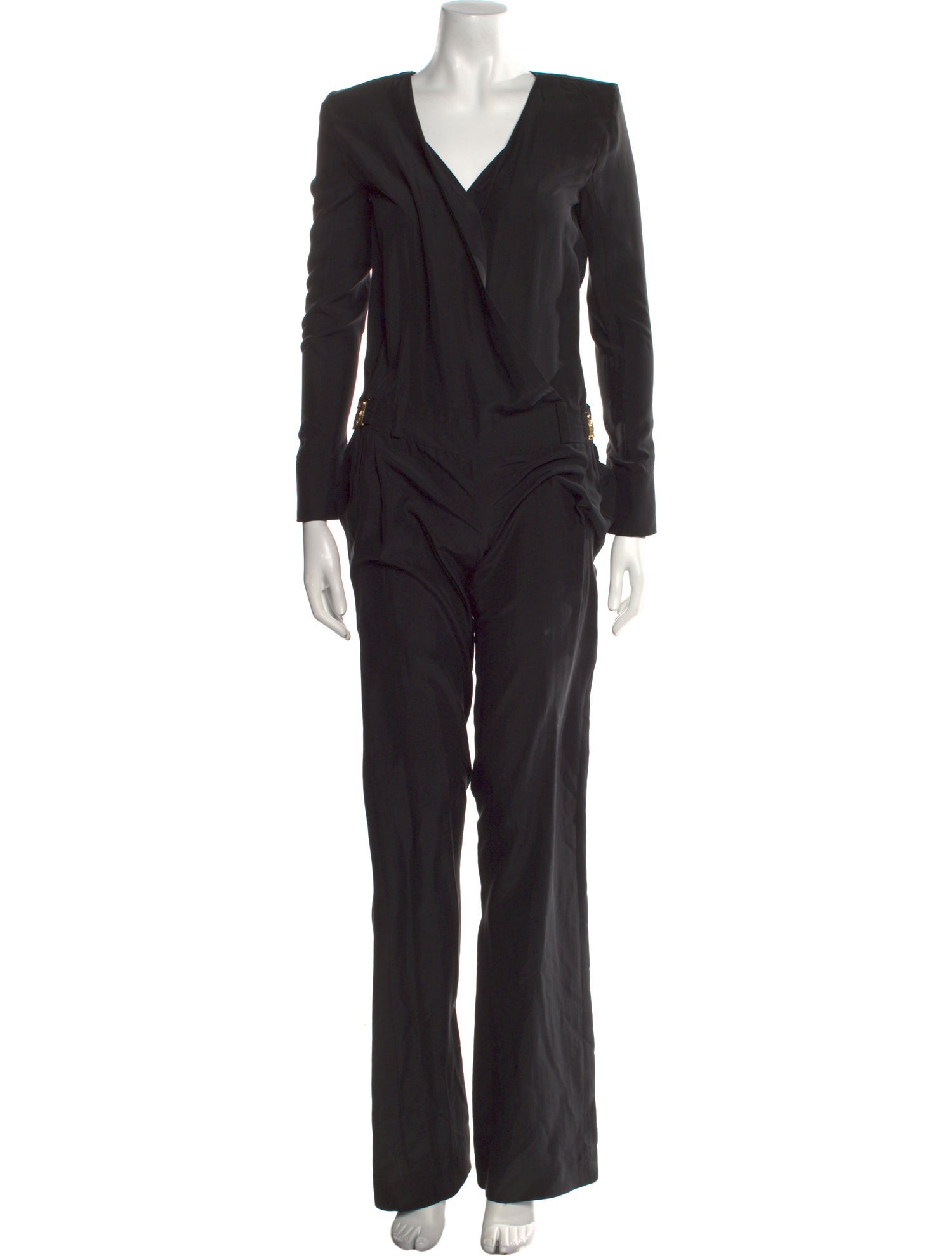 Balmain Silk V-Neck Jumpsuit w/ Tags