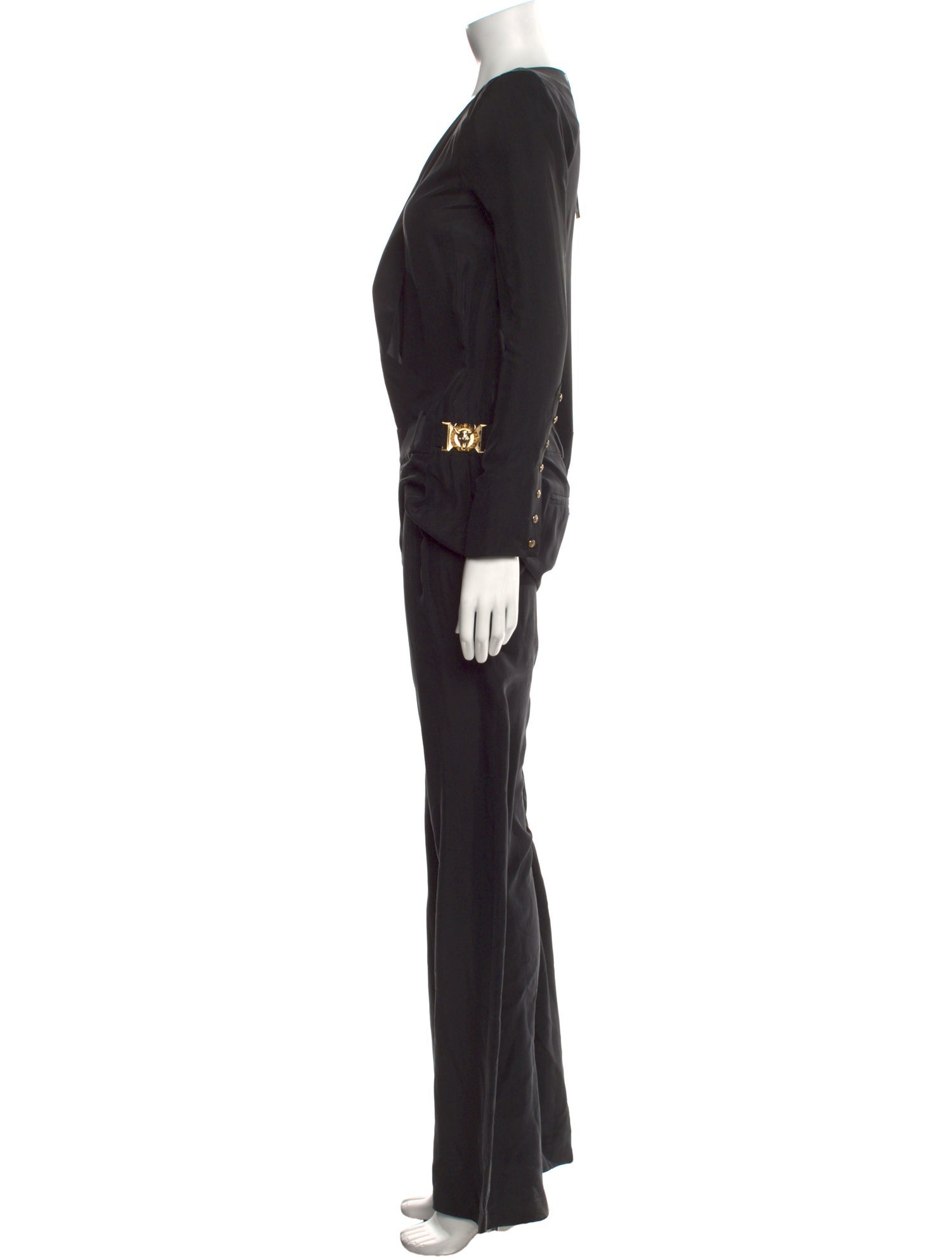 Balmain Silk V-Neck Jumpsuit w/ Tags