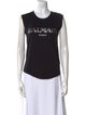 Balmain Graphic Print Scoop Neck Top