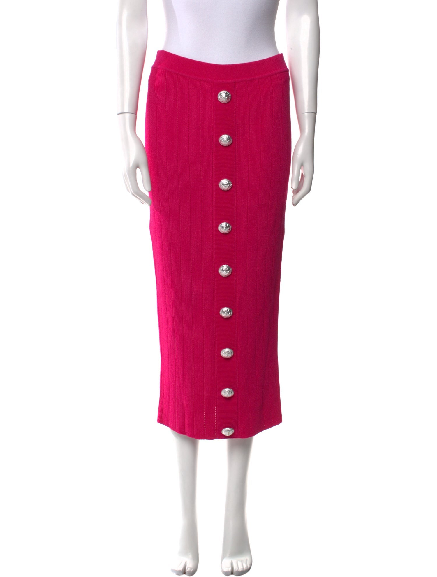 Balmain Wool Midi Length Skirt