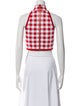 Balmain Plaid Print Halterneck Crop Top