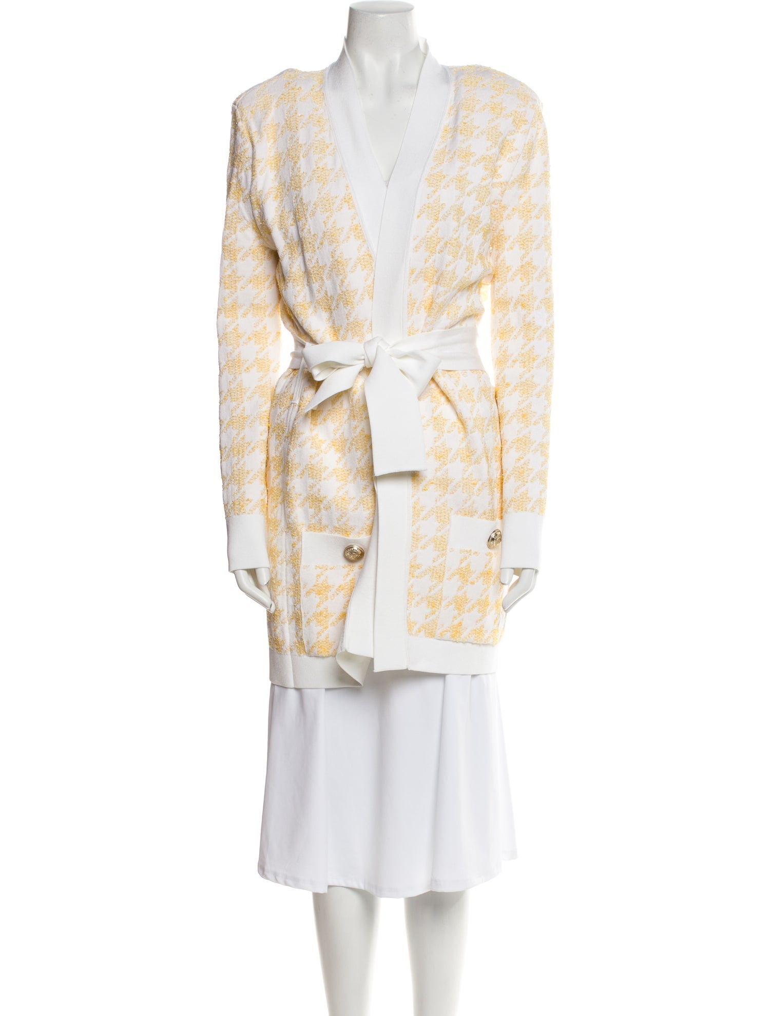 Balmain Houndstooth Print Coat