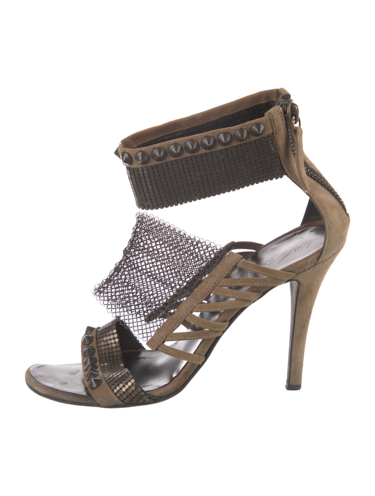 Balmain Suede Animal Print Sandals