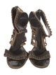 Balmain Suede Animal Print Sandals