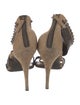 Balmain Suede Animal Print Sandals