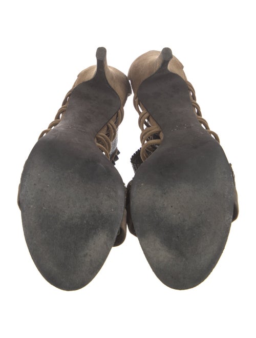 Balmain Suede Animal Print Sandals