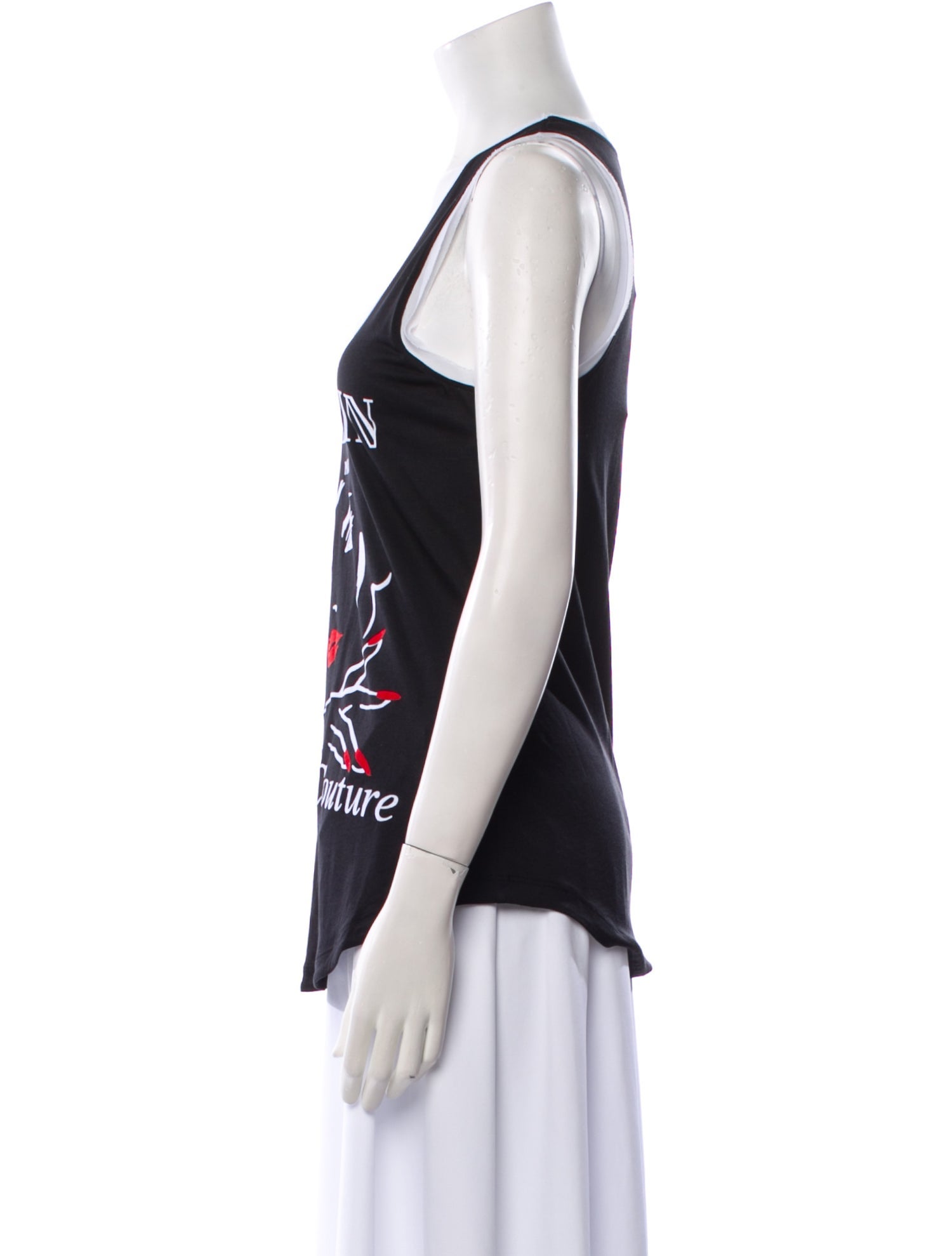 Balmain Graphic Print Scoop Neck Top w/ Tags