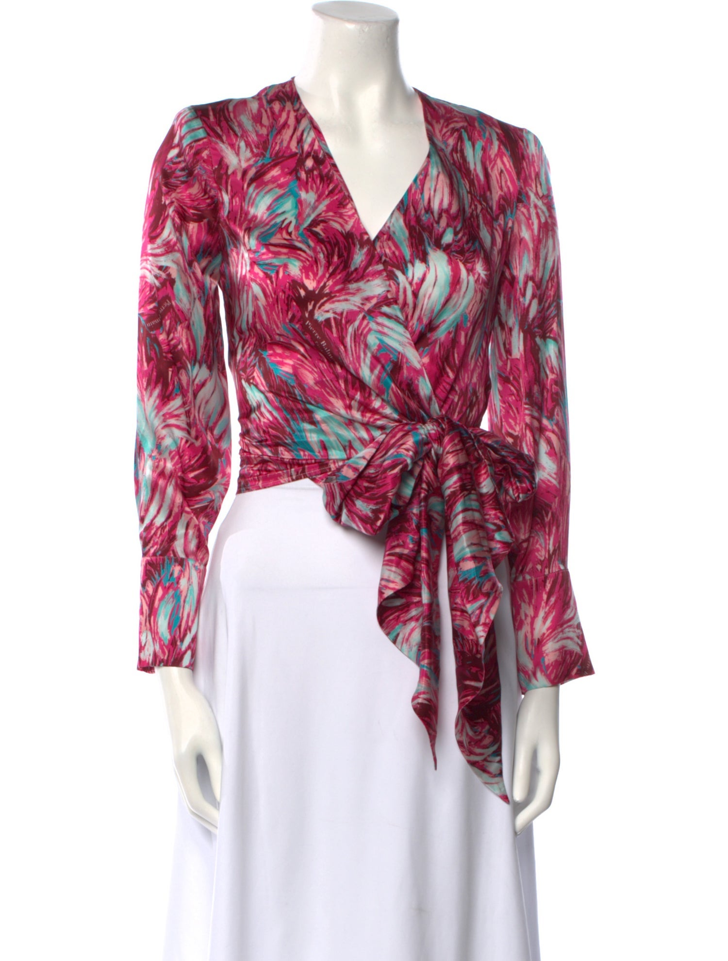 Balmain Silk Printed Crop Top