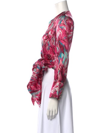 Balmain Silk Printed Crop Top