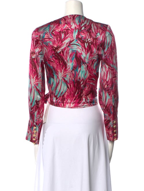 Balmain Silk Printed Crop Top