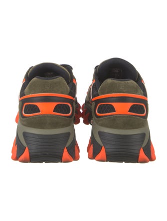 Balmain Suede Colorblock Pattern Athletic Sneakers