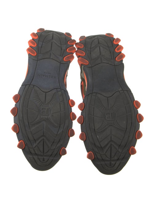 Balmain Suede Colorblock Pattern Athletic Sneakers