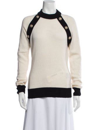 Balmain Virgin Wool Colorblock Pattern Sweater