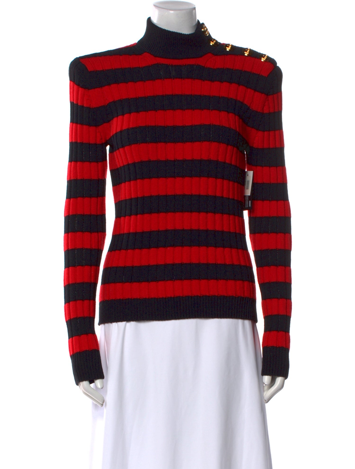 Balmain Virgin Wool Striped Sweater