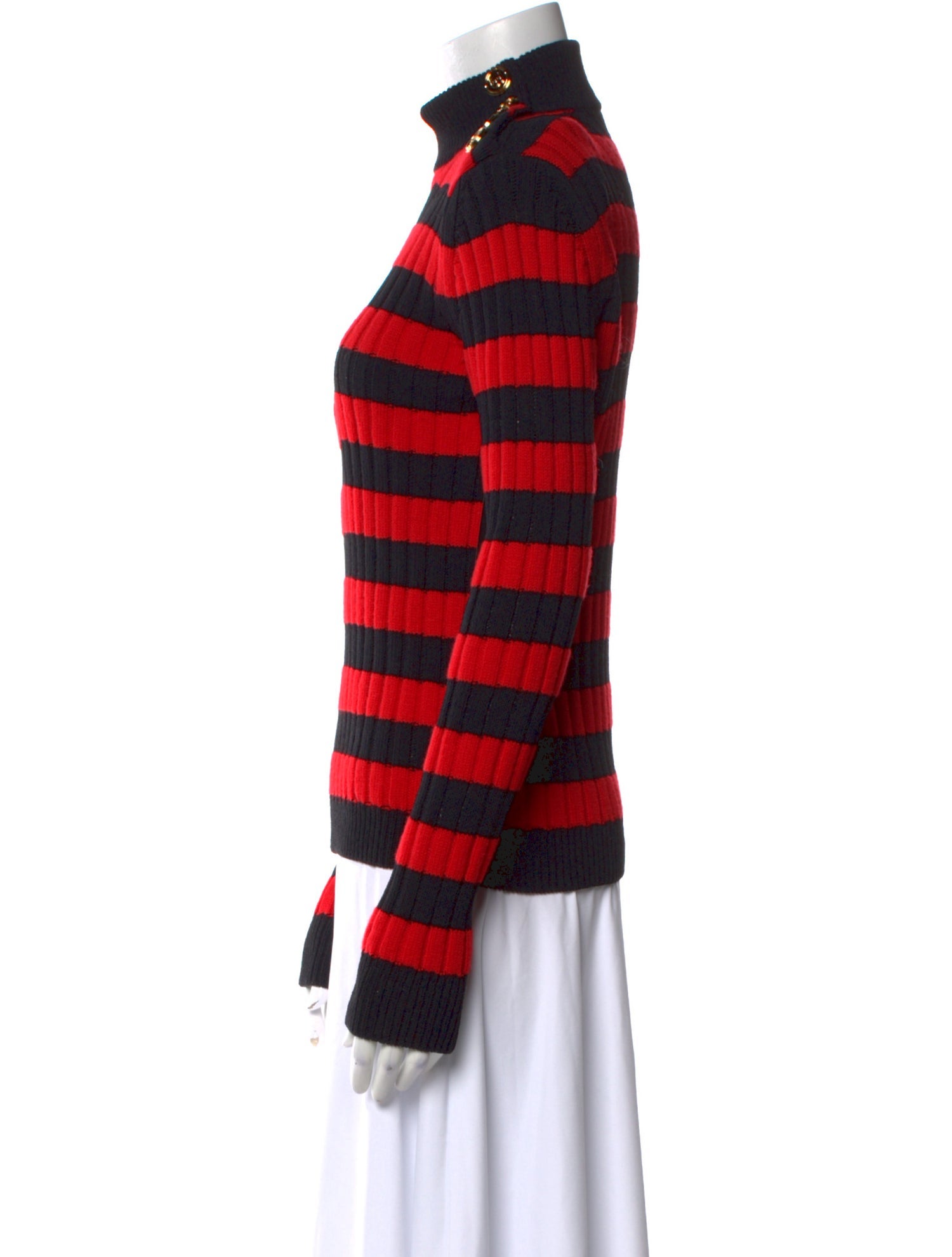 Balmain Virgin Wool Striped Sweater