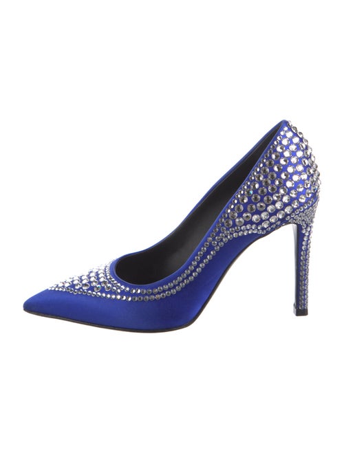 Balmain Satin Crystal Embellishments Pumps