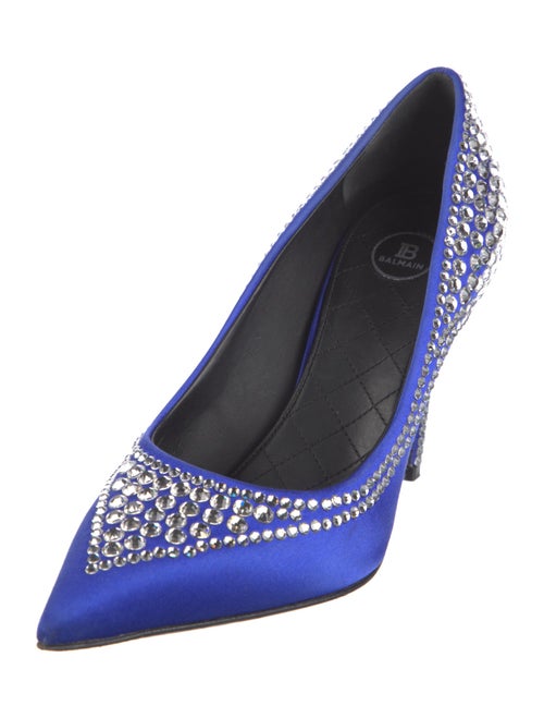 Balmain Satin Crystal Embellishments Pumps