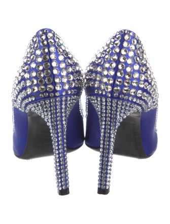 Balmain Satin Crystal Embellishments Pumps