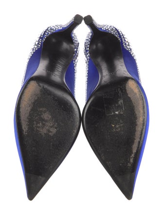 Balmain Satin Crystal Embellishments Pumps
