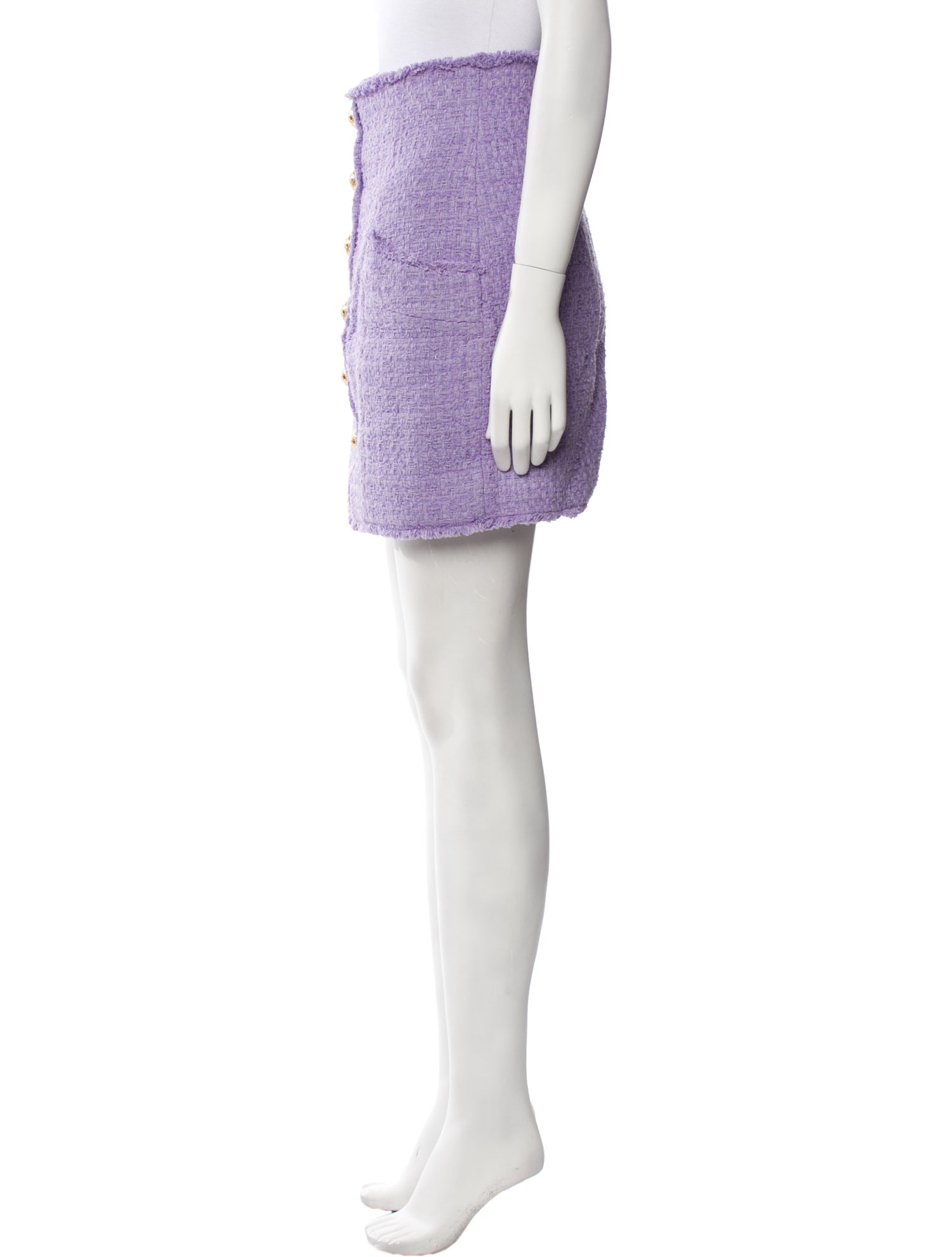 Balmain Fringe Trim Accent Mini Skirt