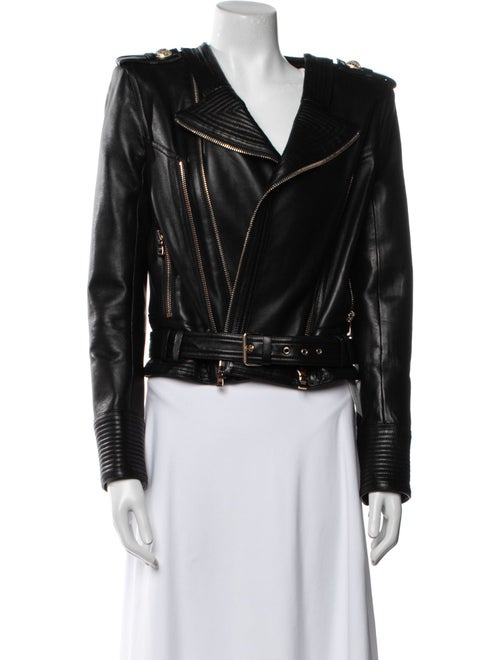 Balmain Lamb Leather Biker Jacket