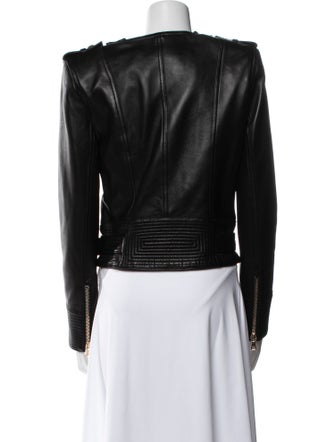 Balmain Lamb Leather Biker Jacket