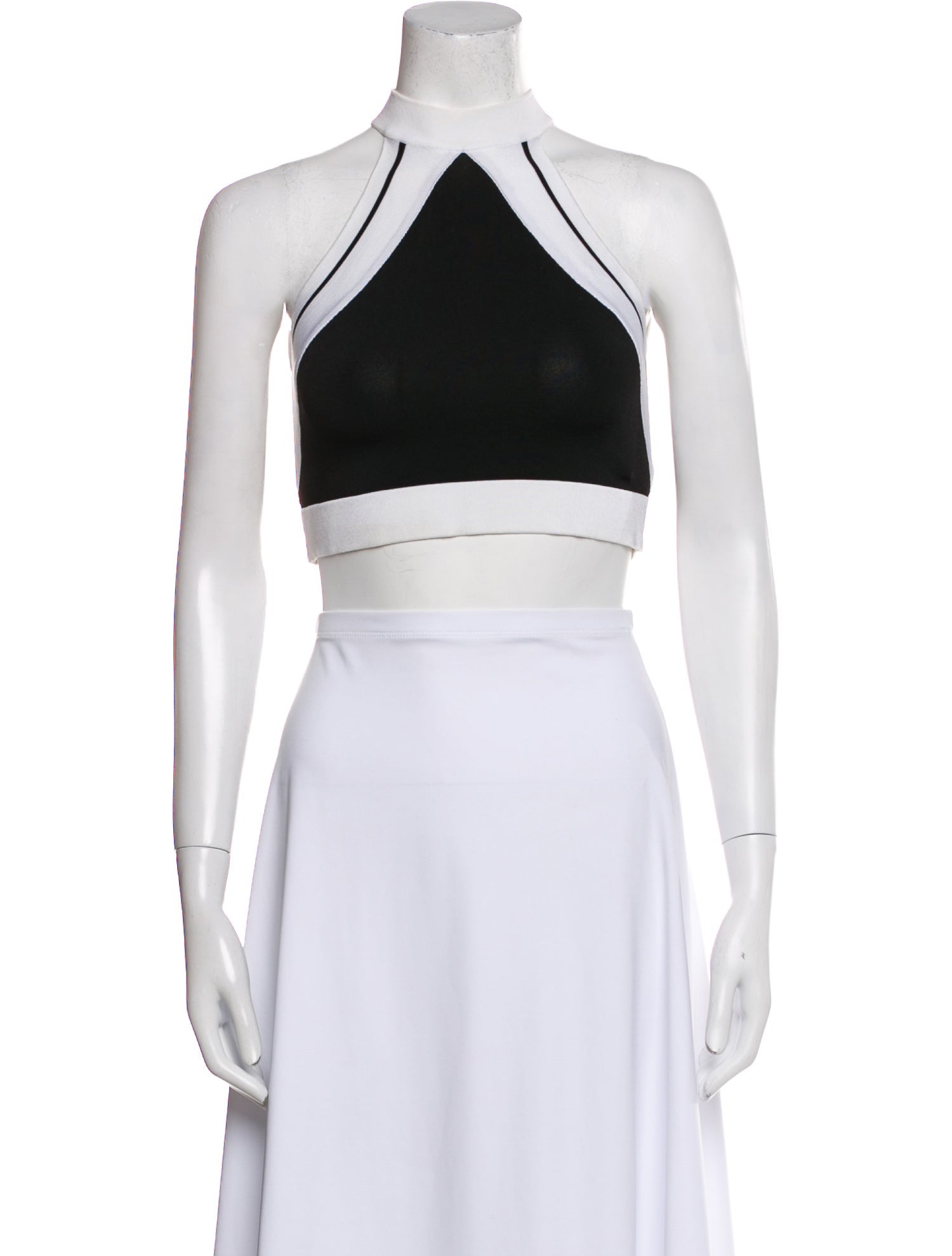 Balmain Halterneck Sleeveless Crop Top
