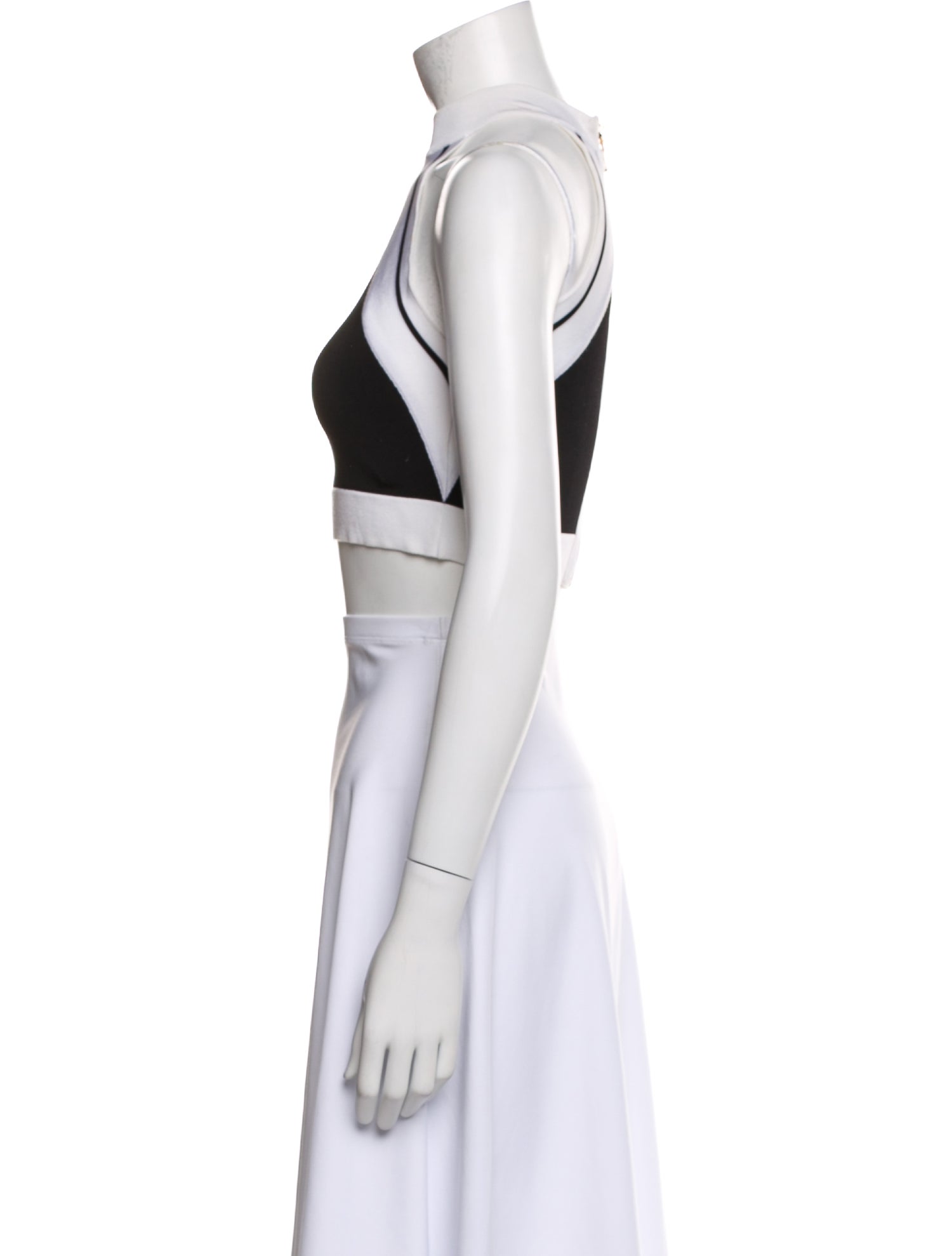 Balmain Halterneck Sleeveless Crop Top