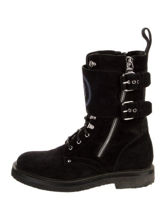 Balmain Suede Combat Boots