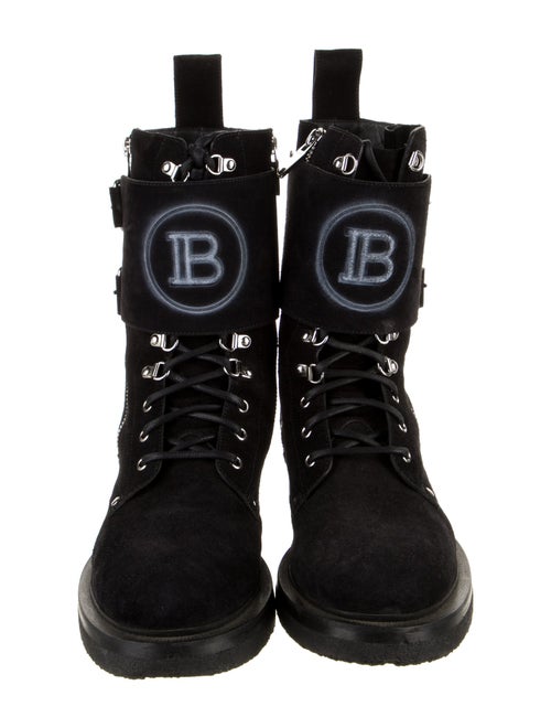 Balmain Suede Combat Boots