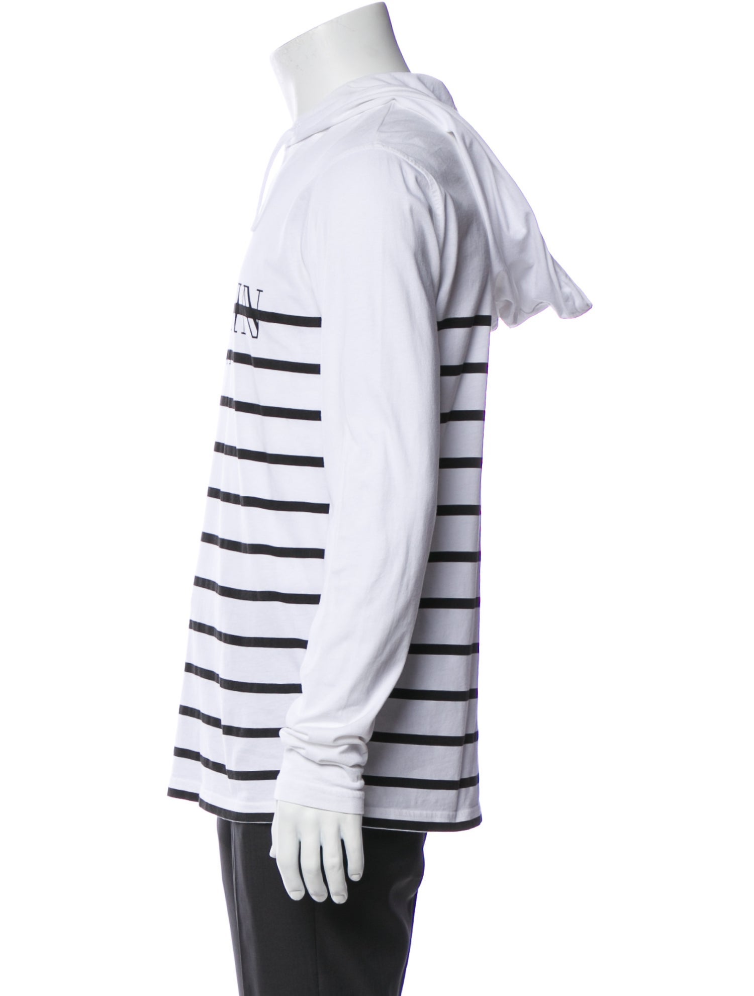 Balmain Striped Crew Neck Hoodie