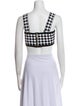 Balmain Houndstooth Print Square Neckline Crop Top