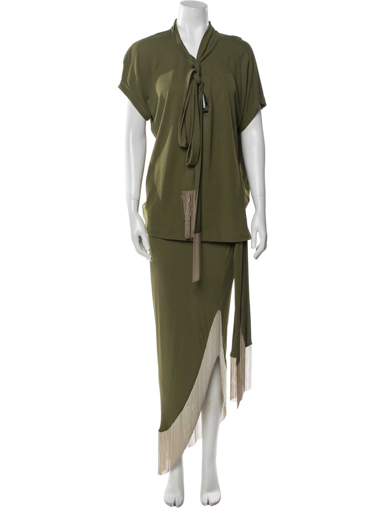 Balmain Beaded Accents Skirt Set