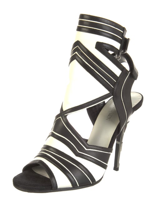 Balmain Leather Colorblock Pattern Pumps