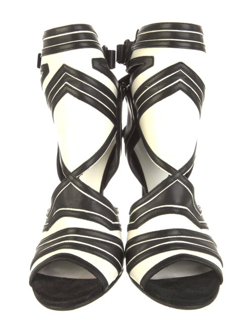 Balmain Leather Colorblock Pattern Pumps