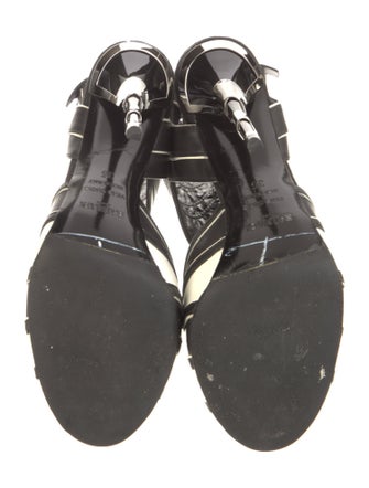 Balmain Leather Colorblock Pattern Pumps