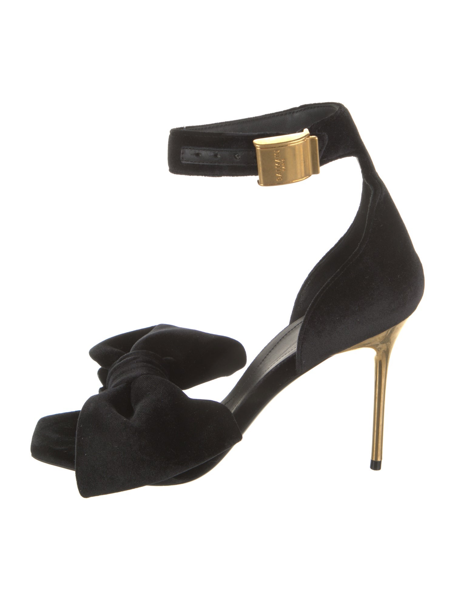 Balmain Suede Chain-Link Accents Sandals