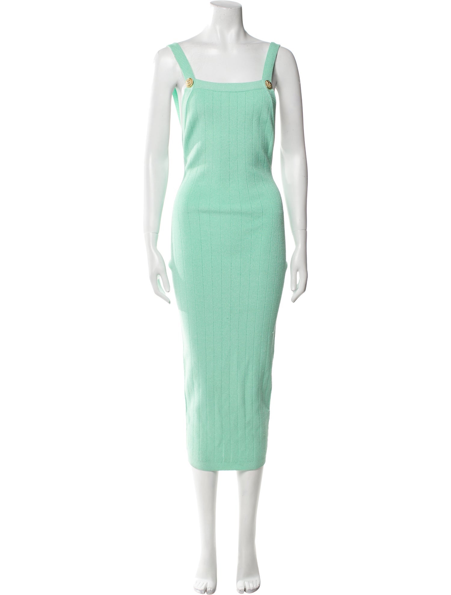 Balmain Square Neckline Midi Length Dress w/ Tags