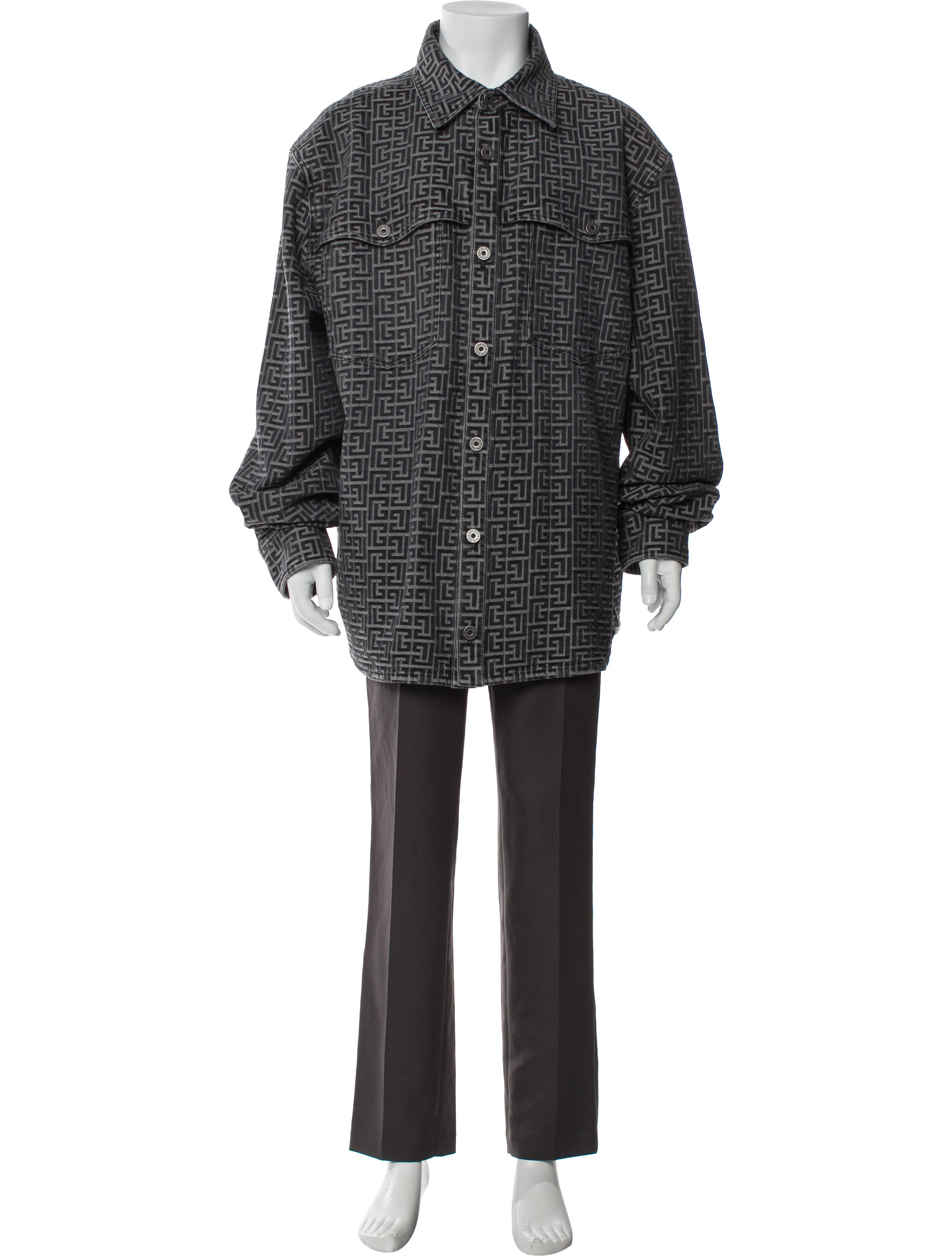 Balmain Printed Overcoat