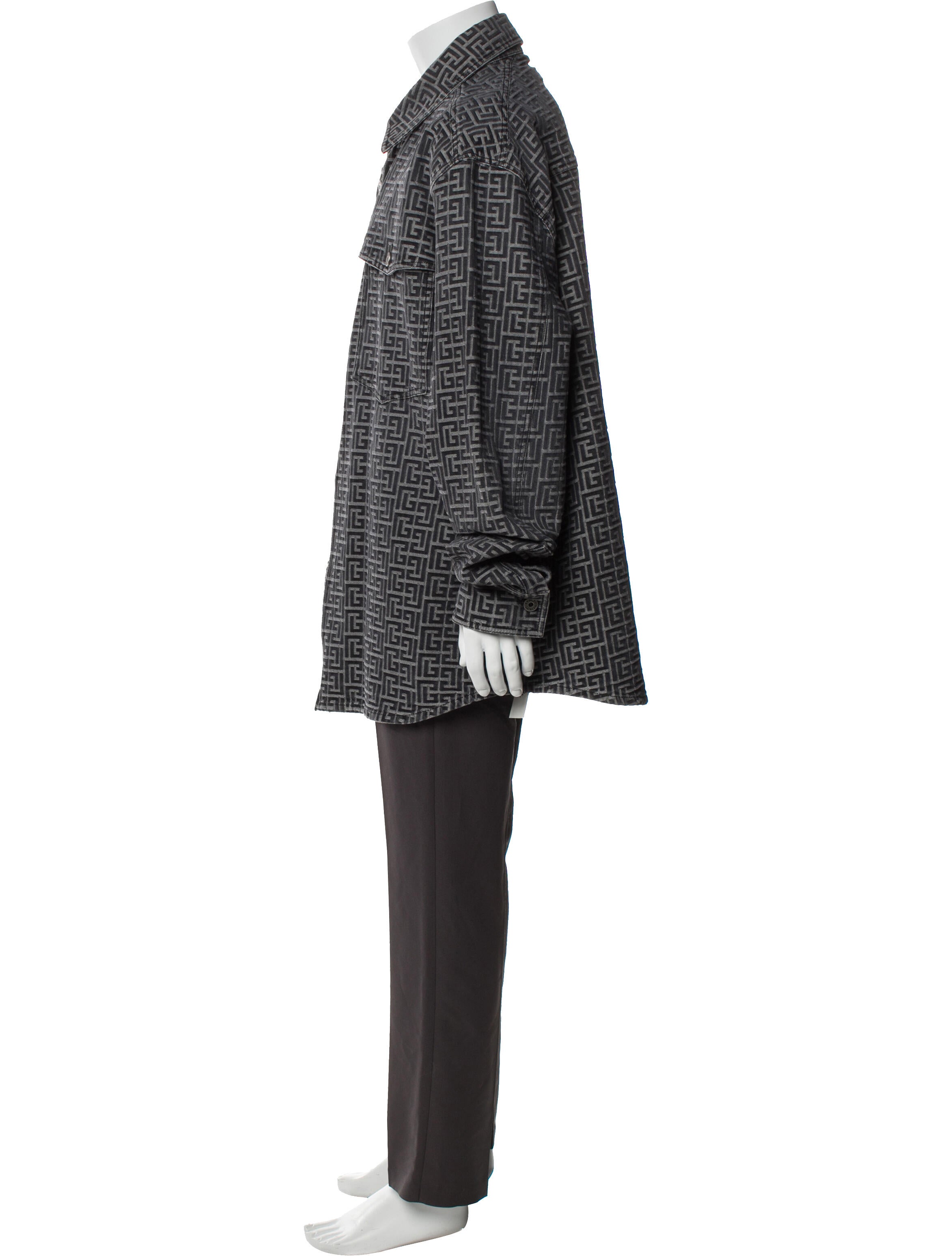 Balmain Printed Overcoat