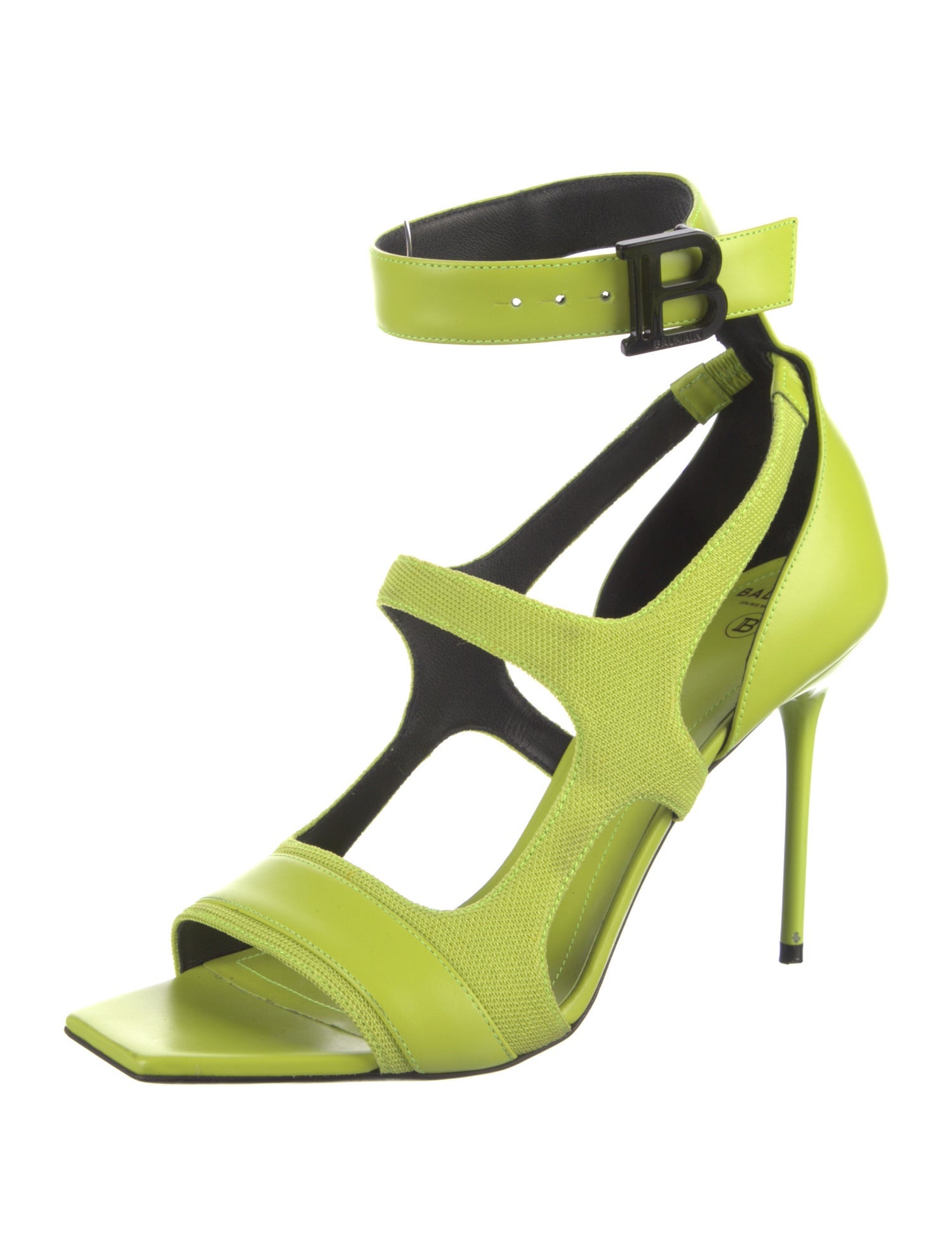 Balmain Leather Slingback Sandals