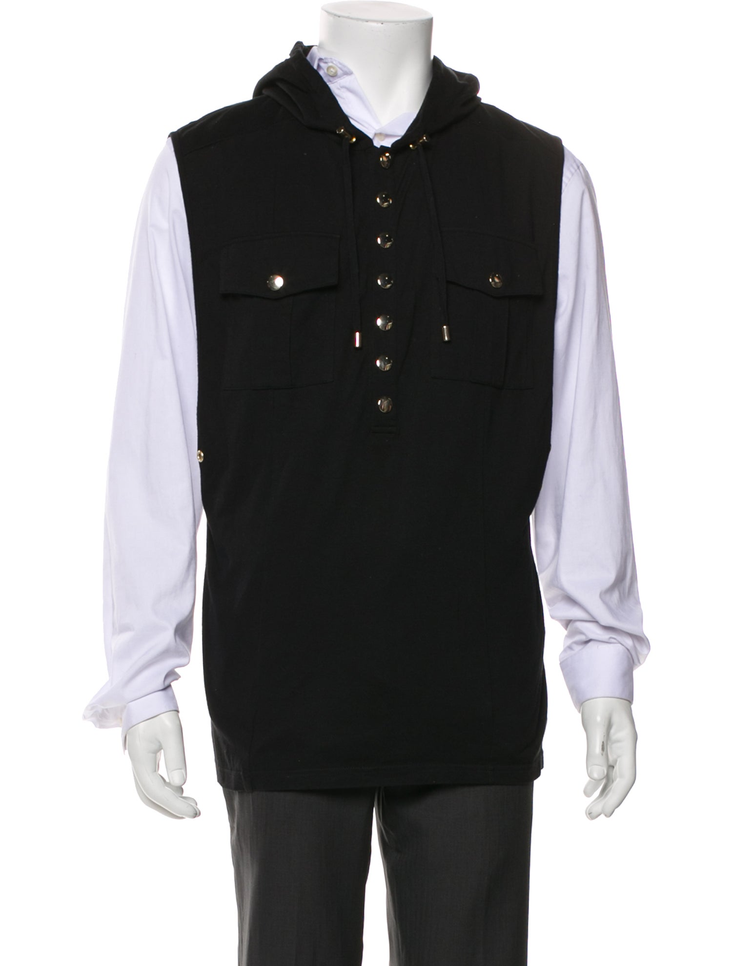 Balmain Crew Neck Sleeveless Hoodie