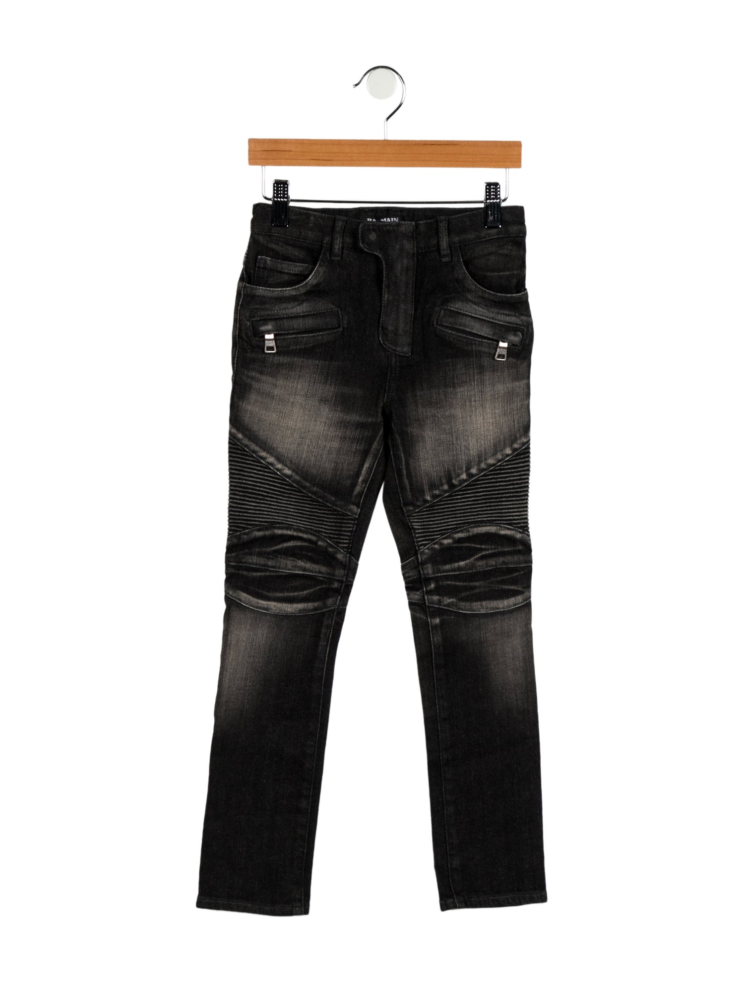 Balmain Boys' Solid Biker Jeans w/ Tags
