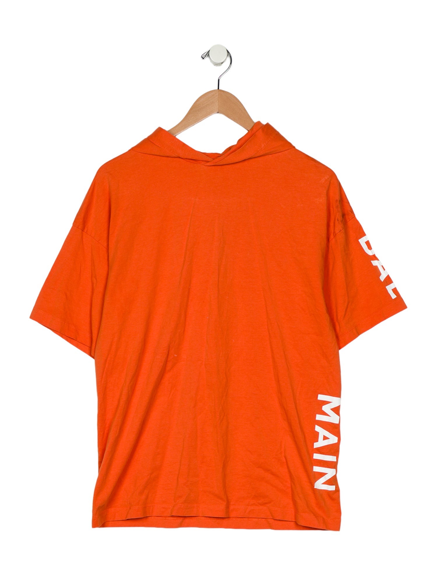 Balmain Short Sleeve Hooded T Shirt