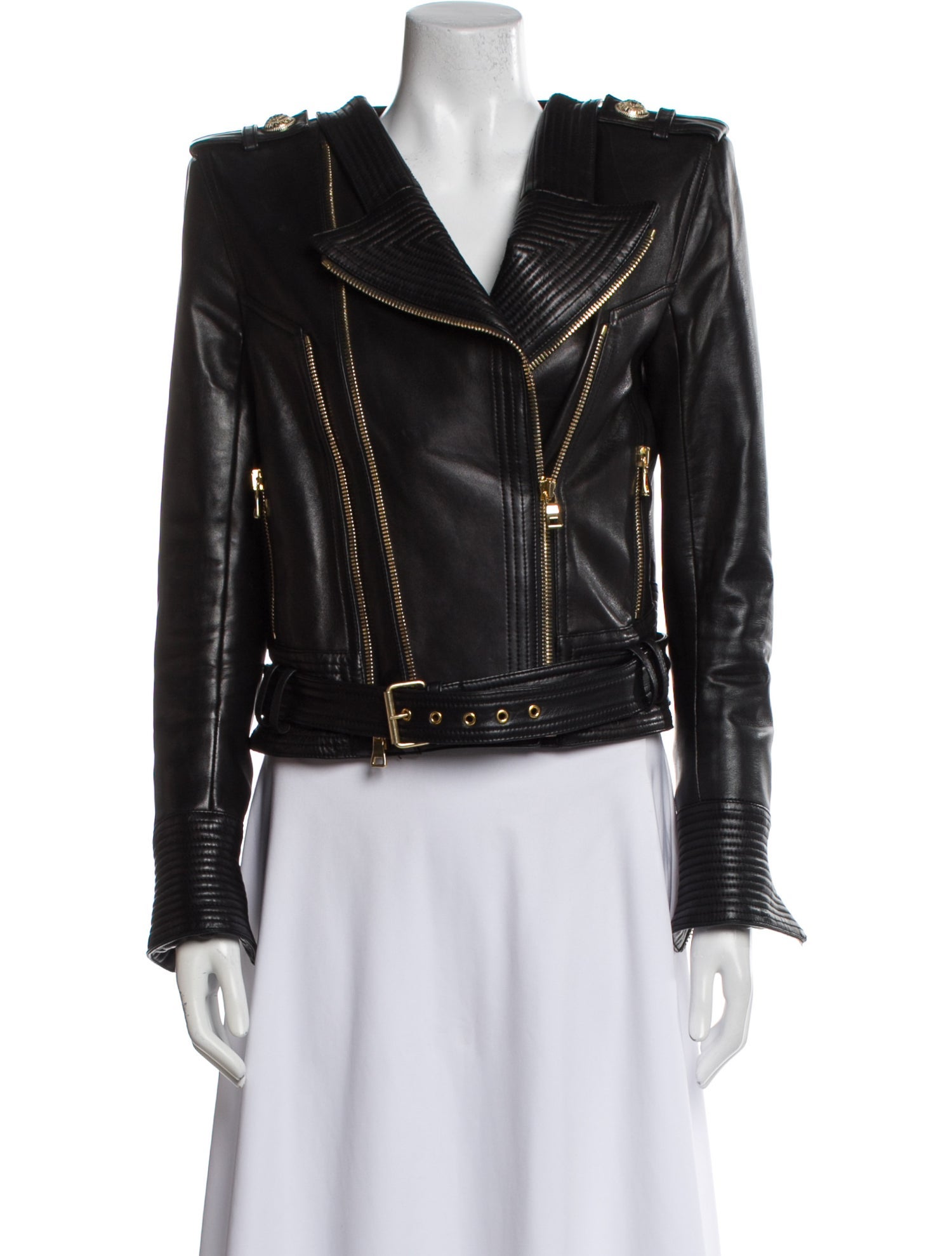 Balmain Leather Biker Jacket