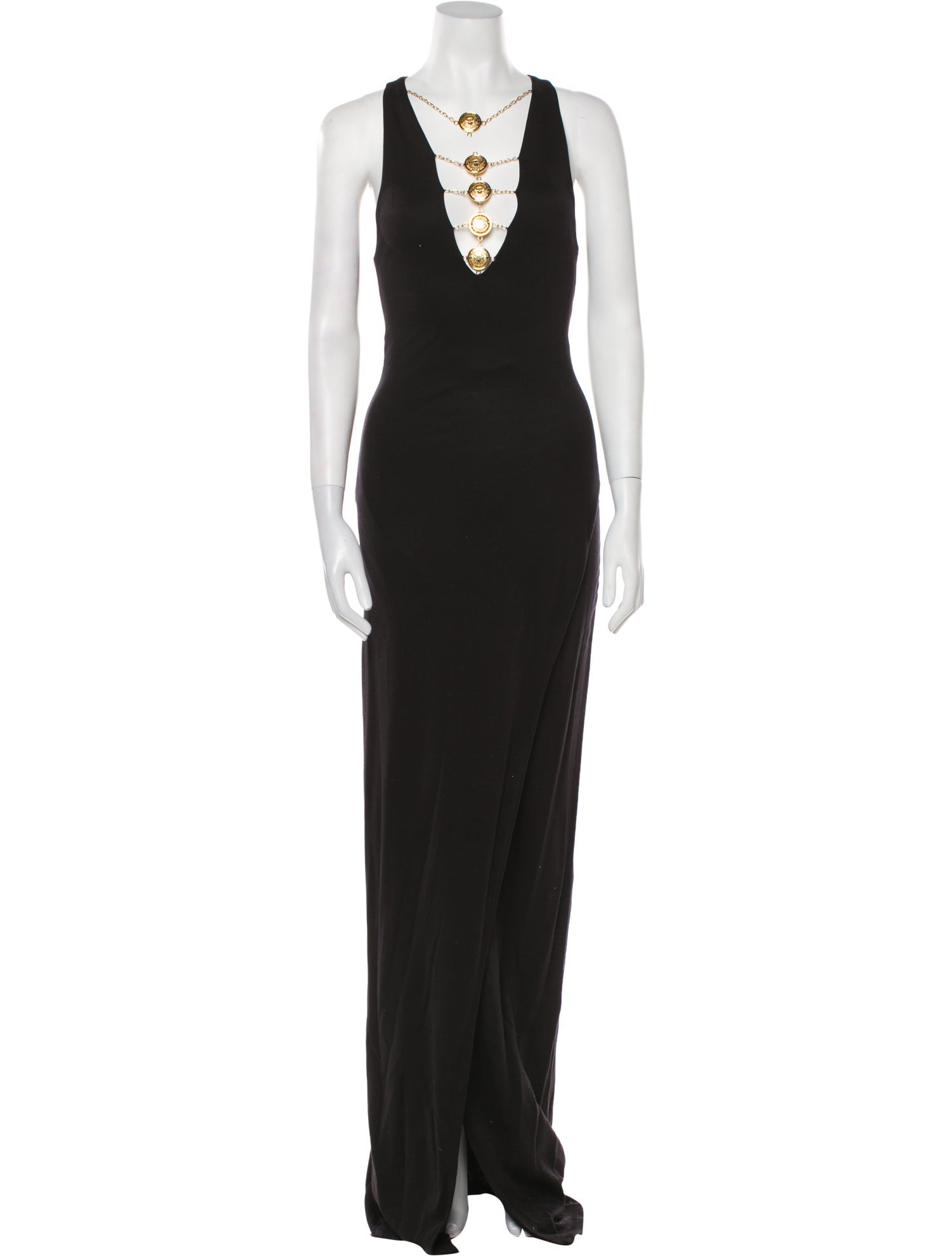 Balmain V-Neck Long Dress