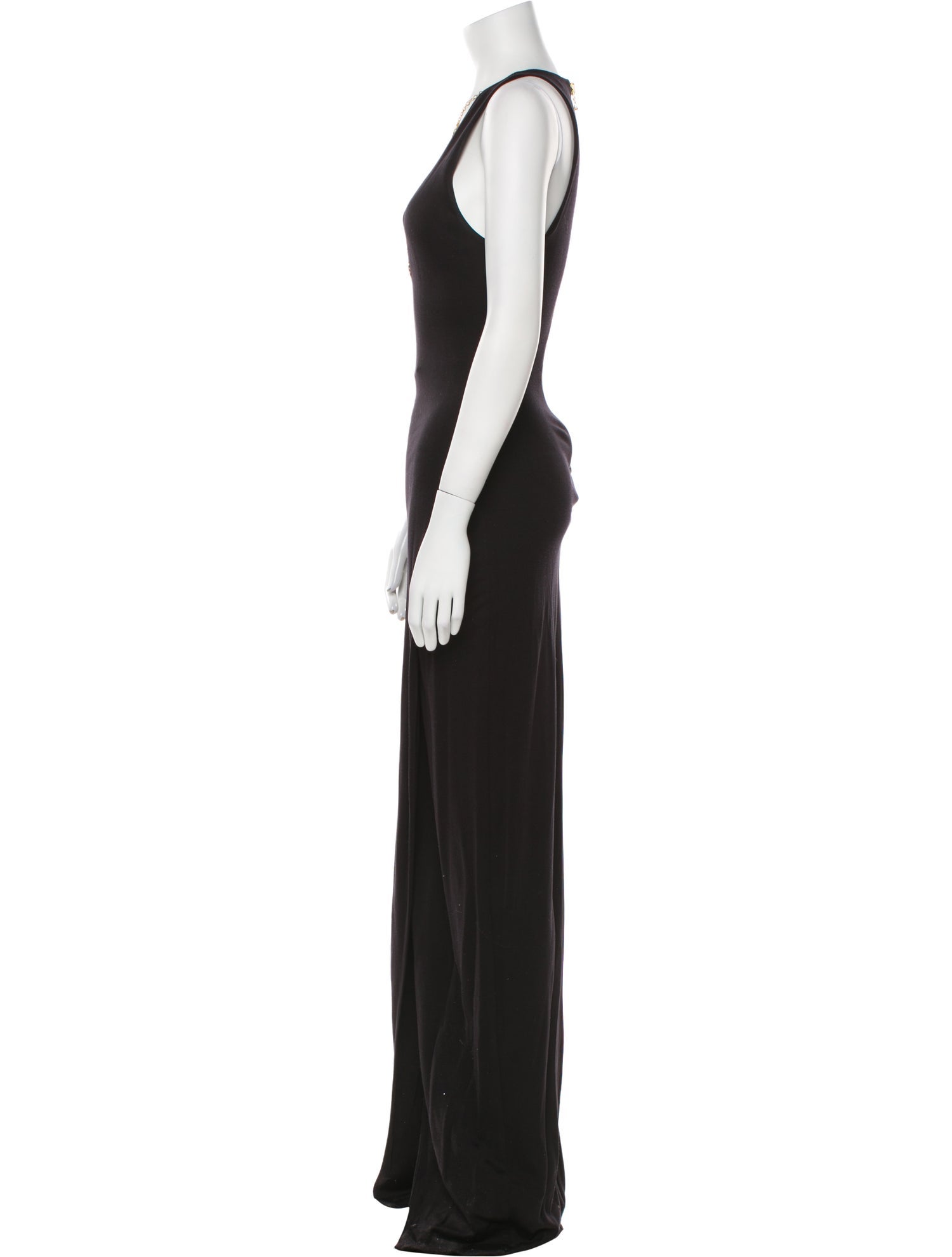 Balmain V-Neck Long Dress