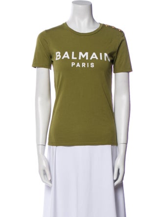 Balmain Graphic Print Crew Neck T-Shirt